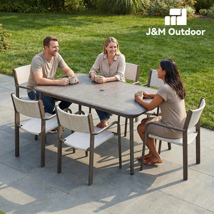 <span class=keywords><strong>Ensemble</strong></span> table et chaises de salon J&M Outdoor 6 places, léger et robuste, pour usage familial quotidien. - Product Image 4