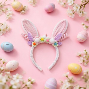 Diadema de Pascua <span class=keywords><strong>con</strong></span> Espiral de Pelo, Huevo y Conejo, Juguete de Espiral para Niños, Manualidades DIY - Product Image 2