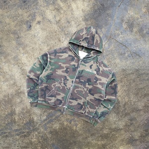 Hoodie en tricot gaufré camouflage de haute qualité pour homme, coupe courte et oversize, en tissu thermique épais, personnalisable, style streetwear - Product Image 1