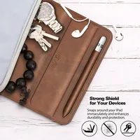 12.9 inç kol çantası, PU deri üç katlı standı kılıf kapak, tablet kılıfı organizatör kalemlik uyar Apple iPad Pro
