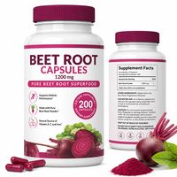 Capsules de poudre de racine de betterave - La poudre de betterave soutient la pression artérielle, les performances sportives, la digestion et le système immunitaire