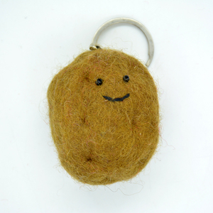 Porte-clés pomme de terre en feutre de laine fait à la main écologique mignon Durable léger couleurs personnalisées sac breloque doux Eco idée cadeau - Product Image 2