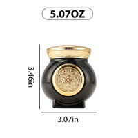 Pot en verre de luxe de style arabe avec bouchon en plastique enduit, bouteille en verre multicolore OEM pour crème pour le visage