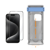 Colle complète pour iPhone 16Pro Max Protecteur d'écran en verre trempé sans poussière Film de protection facile à appliquer