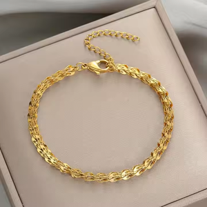 Atacado de Joias em Aço Inoxidável: Pulseira Feminina Banhada a Ouro <span class=keywords><strong>18K</strong></span> com Design de Osso de Cobra – Acessórios Femininos - Product Image 3