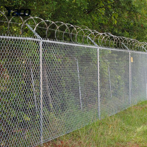 Valla de eslabones de cadena galvanizada de alta seguridad de 6 pies y 8 pies con alambre de púas - Product Image 1