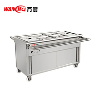 Armoire chauffante à vapeur pour aliments de style américain, comptoir de buffet, bain-marie, table chauffante à vapeur pour aliments chauds avec protection anti-éternuements