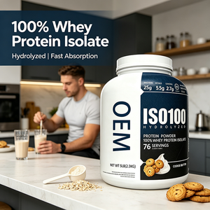 Proteína de Suero de Leche Aislada 100% Hidrolizada <span class=keywords><strong>ISO</strong></span> 100, Suplemento de Proteína para Gimnasio, Venta al Por Mayor OEM Personalizada - Product Image 3
