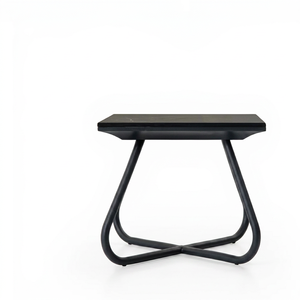 Modern Durable White Plastic Wood Slatted Top Metal Leg Bedside <b>End</b> Table for Bedroom - Product Image 3