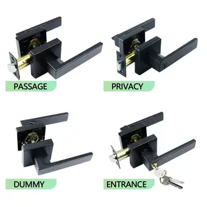 Four functions Passage Privacy Dummy Entrance modern hotel Interior Door Handle Lock