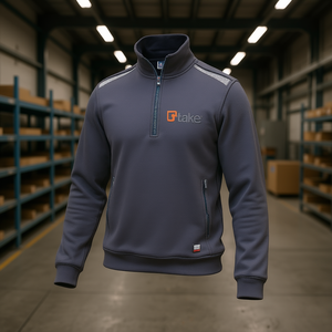 Sweat-shirt à demi-zip Ttake Felpa Regular Grey XL Workwear - Product Image 3