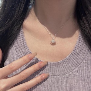 Conjunto de Joyería Romántico de Plata Pura S925 con Doble Diamante de Polen y Flor de Cerezo, Estilo Palacio de Lujo, Collar, Pulsera, Anillo y Perlas - Product Image 5