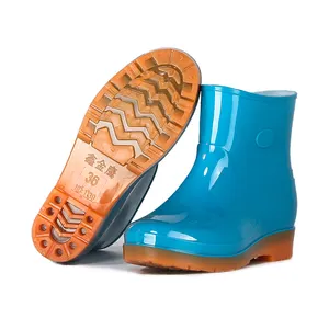 Botas de goma para la lluvia de PVC, zapatos de goma, botas de goma, chanclas de seguridad