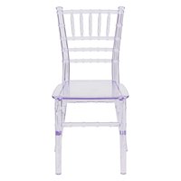 Chaise Chiavari transparente moderne en résine acrylique PP pour enfants, idéale pour la salle à manger, l'hôtel ou l'extérieur