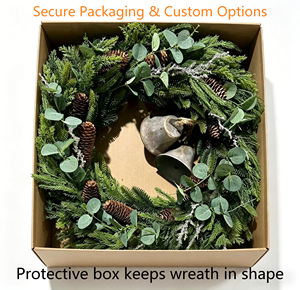 <span class=keywords><strong>Couronne</strong></span> de Noël de 24 pouces (60 cm) avec des pommes de pin, <span class=keywords><strong>couronne</strong></span> artificielle en cèdre et en feuilles persistantes <span class=keywords><strong>pour</strong></span> la <span class=keywords><strong>porte</strong></span> d'entrée - Product Image 4