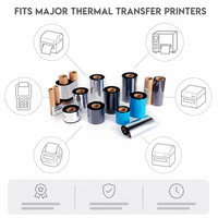 Pita Transfer Resin Lilin Daya Tahan Tinggi 110mm 300m TTR Industri untuk Printer Label Pencetakan Dot Matrix