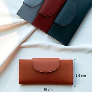 Stylish Colorful PU Leather Double-Layer Golf <b>Cash</b> <b>Wallet</b> Button Closure Custom <b>Envelope</b> Money Business Card Holder Bill Pocket - Product Image 6