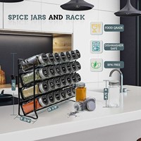 Porte-épices à porte ou au mur avec 28 pots à épices Organisateur d'épices pour armoire Porte-épices à 4 niveaux