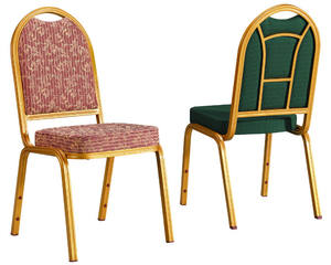 Silla de banquete con respaldo cuadrado fuerte y duradera con malla de celosía de metal apilable para sala de estar, apartamento o - Product Image 3