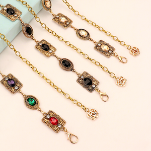 Chaîne de taille, accessoires de <span class=keywords><strong>robe</strong></span>, or, argent, tungstène, ovale, <span class=keywords><strong>ceinture</strong></span> en strass sculptée, design multi-boucles <span class=keywords><strong>pour</strong></span> femmes, assorti à tout - Product Image 2