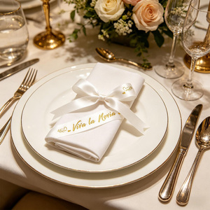 Nuevo Lanzamiento: Banda de Novia Blanca con Letras Doradas de Plástico, Elegante Decoración para Fiesta de Bodas, Bolsa de 12 Piezas - Product Image 6