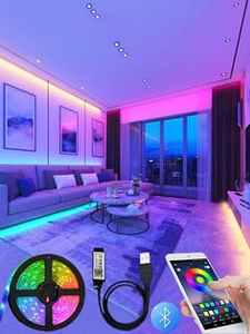 Dây Đèn <span class=keywords><strong>LED</strong></span> Thông Minh RGB 5M Với Nguồn Điện, Kích Hoạt Bluetooth Và Bluetooth, Alexa Và Google Home - Product Image 5