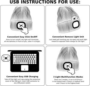 Gorro de <span class=keywords><strong>Camuflaje</strong></span> ATNKE para Niños con Luz LED, Recargable por USB, Linterna Frontal de 4 LED para Niños y Niñas - Product Image 5