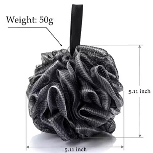 Large 40g 50g 60g Men's Black Soft Bath <strong>Shower</strong> <strong>Sponge</strong> Bath Customized logo Label Mesh Exfoliating Scrubber Bath <strong>Sponge</strong> - Product Image 6
