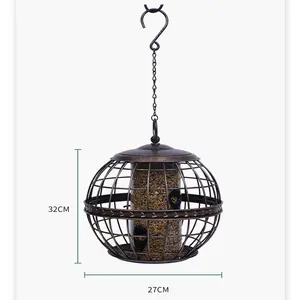 Backyard Essentials Orb Mangeoire à graines en cage pour oiseaux sauvages, Petite Orb Mangeoire à graines en cage pour l'extérieur suspendu