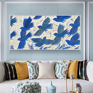 Dipinto a Mano Colomba Blu Pace su Tela Acrilica/Lino Marca Mintura Decorazione per Soggiorno Grande Poster Animale Moderno Dipinto - Product Image 1