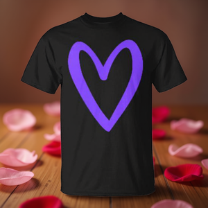 T-shirt vintage rétro violet à motif cœur pour la Saint-Valentin, design cœur miniature, vêtement promotionnel - Product Image 3