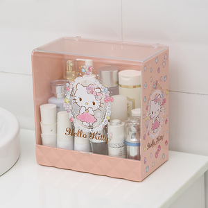Caixa para armazenamento de cosméticos, caixa de plástico para organizar maquiagem com cobertura destacável - Product Image 4