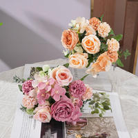 Fleurs artificielles de pivoine et de rose pour centre de table, mariage, fête, décoration intérieure, fleurs artificielles de pivoine et de rose