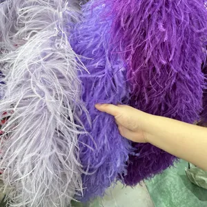 <span class=keywords><strong>Boa</strong></span> en plumes d'autruche violettes 6, 8, 10, 15, 26 plis, 2M, Châle en plumes d'autruche, Écharpe de mariage, Décoration DIY pour robe de femme, Vêtement, Fait main - Product Image 4