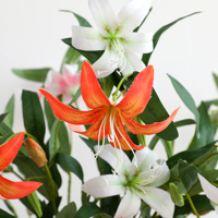Vente en gros d'usine : Lys tigre artificiel de 73 cm, tige unique, en soie, pour arrangements floraux de mariage, maison, hôtel et décoration