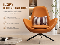 Fauteuil de bureau exécutif moderne en cuir PU avec base pivotante en métal, siège de réception, vente en gros OEM