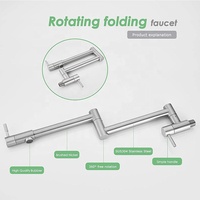 Extension Robinet pliant Robinet de cuisine Poêle Swing Simple Robinet froid Extension Pivotant Télescopique In-Wall Robinet en acier inoxydable