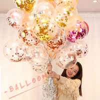 Décoration de mariage personnalisable, décoration de fête d'anniversaire, ballon en papier à paillettes de 12 pouces, ballon à confettis dorés