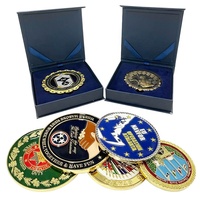 Pièce de collection personnalisée en métal double face émaillée souple avec boîte cadeau, impression de logo, pour récompense et souvenir, vente en gros