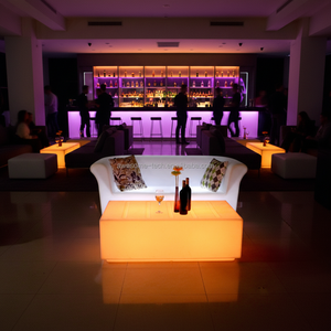 Divano LED Luminoso Durevole e Confortevole con Cuscini e Set di Mobili da Esterno per Lounge <span class=keywords><strong>VIP</strong></span> - Product Image 5