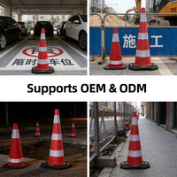 Cône de signalisation routière flexible en EVA de 90 cm, réfléchissant, avec protection pour les zones de construction et les routes urbaines, prend en charge OEM ODM