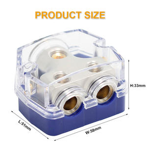 Jauge Porte-fusible stéréo de voiture Auto 1X0 Gauge in / 2 X4 OUT Boîte à fusibles audio Bloc de distribution AGU 3 voies Bloc de distribution d'alimentation - Product Image 2