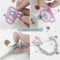 Perles en silicone Porte-sucette Clips souples souples avec texture pour bébé garçon et fille