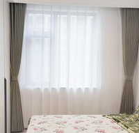 Vente en gros de rideaux transparents modernes blancs unis pour la protection de la vie privée, décoration intérieure d'hôtel et d'appartement