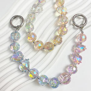 Cuentas acrílicas de corazón cruzado UV de colores transparentes de alto brillo para pulsera DIY, accesorios para collar, materiales hechos a mano - Product Image 3