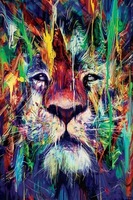 Lukisan Dinding Kanvas Singa Seni Grafiti Hewan Modern Poster Seni Cetak Lukisan Dinding Cuadros untuk Ruang Tamu Dekor Dinding Rumah