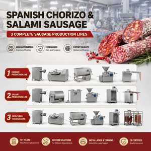 Ligne de transformation de saucisses de viande commerciales à haute efficacité |   Équipement Automatique pour la Fabrication de Salami, <span class=keywords><strong>Chorizo</strong></span>, Hot Dog et Pepperoni - Product Image 1