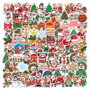 Autocollants en vinyle thème de Noël imperméables 50 pièces et 100 pièces personnages de scrapbooking de dessin animé non répétitifs cadeaux de <span class=keywords><strong>vacances</strong></span> pour enfants adolescents - Product Image 4