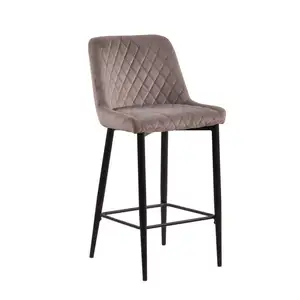 High quality metal tube velvet bar stool for diamond type sewing back