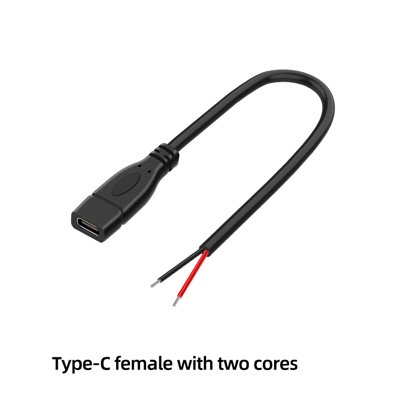 Black Type-c Female 2-core power cord